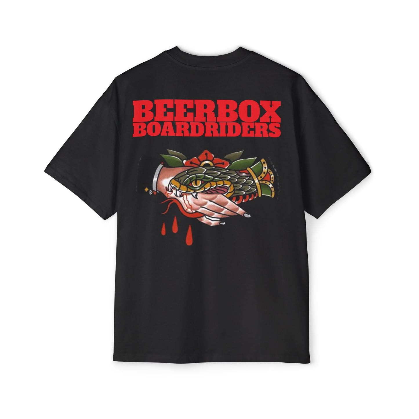 Beerbox Boardriders Heavy Oversized Tee Red Text