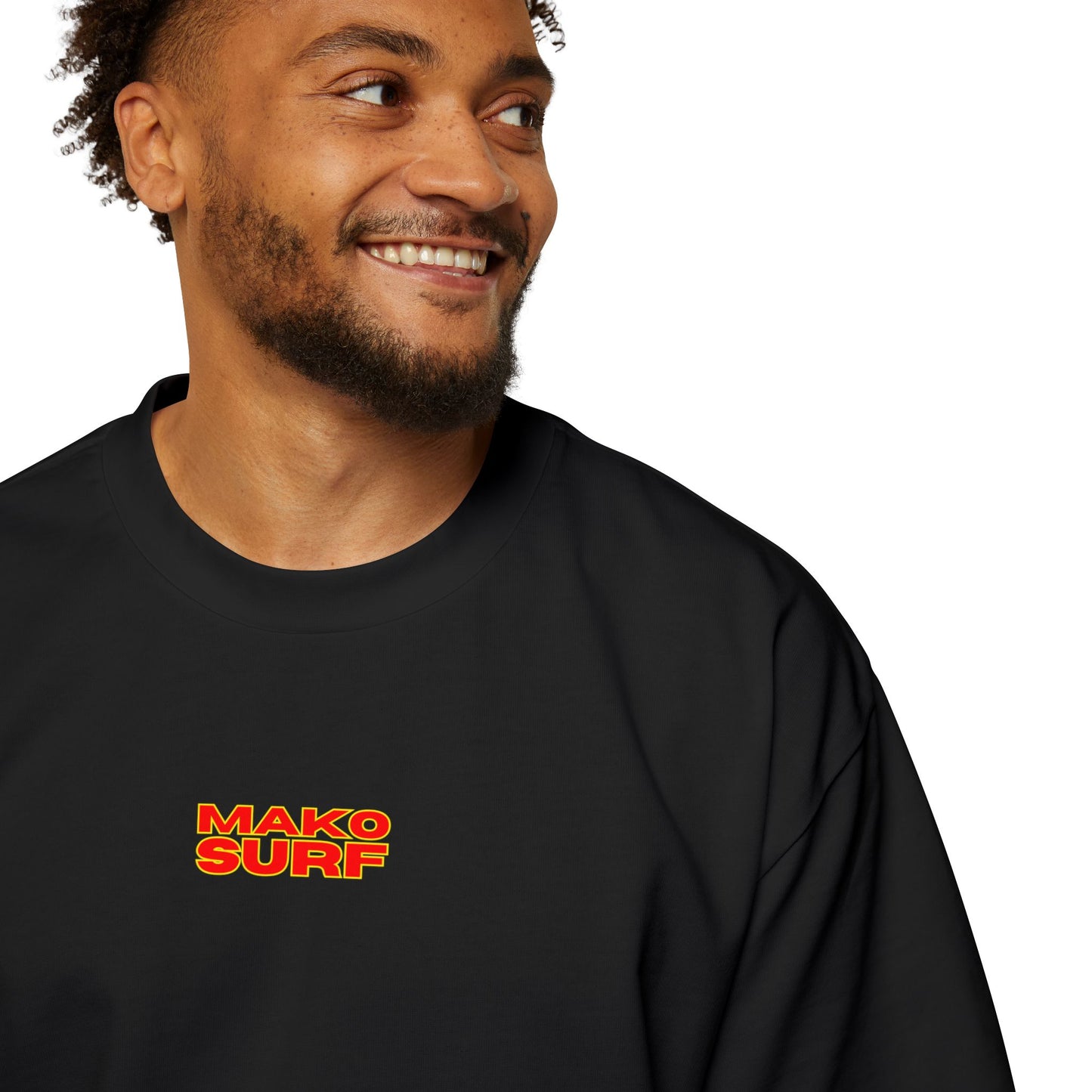Mako Surf Flaming Rose Print Oversize Tee