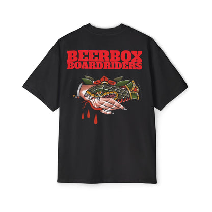 Beerbox Boardriders Heavy Oversized Tee Red Text