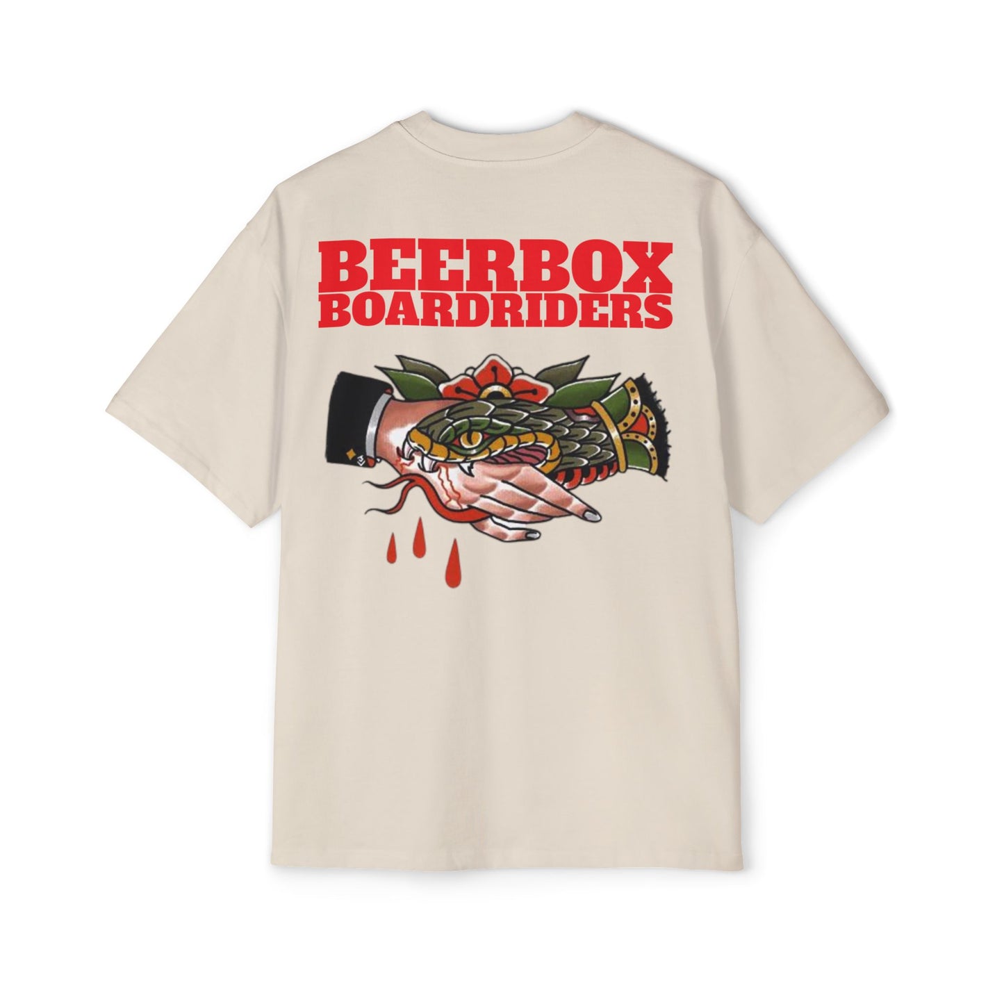 Beerbox Boardriders Heavy Oversized Tee Red Text