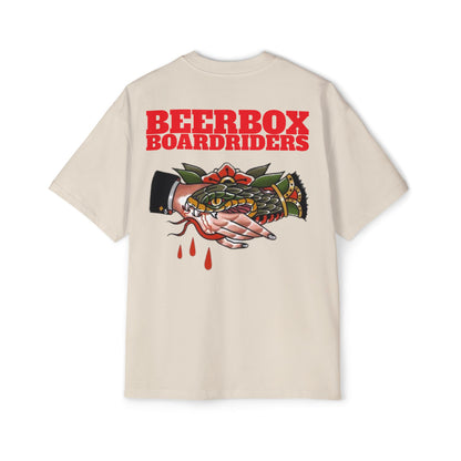 Beerbox Boardriders Heavy Oversized Tee Red Text