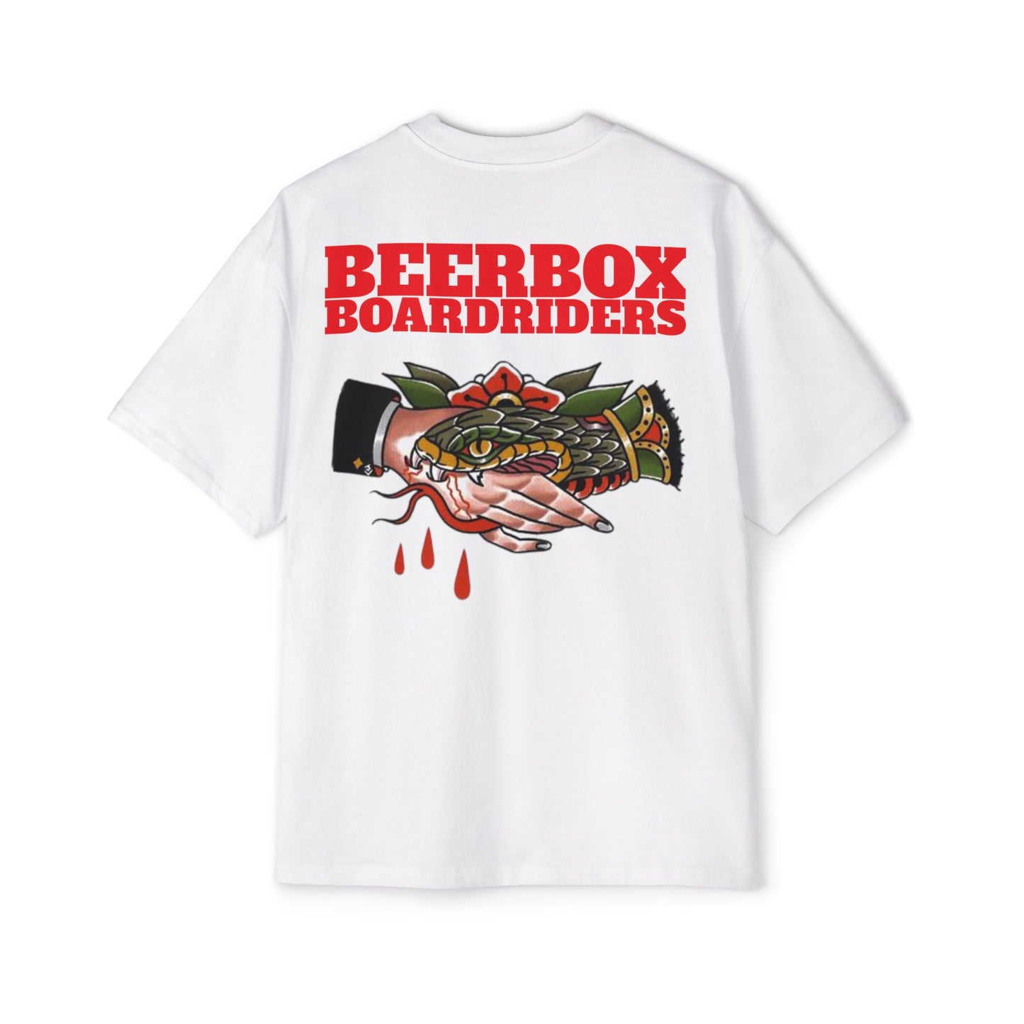 Beerbox Boardriders Heavy Oversized Tee Red Text